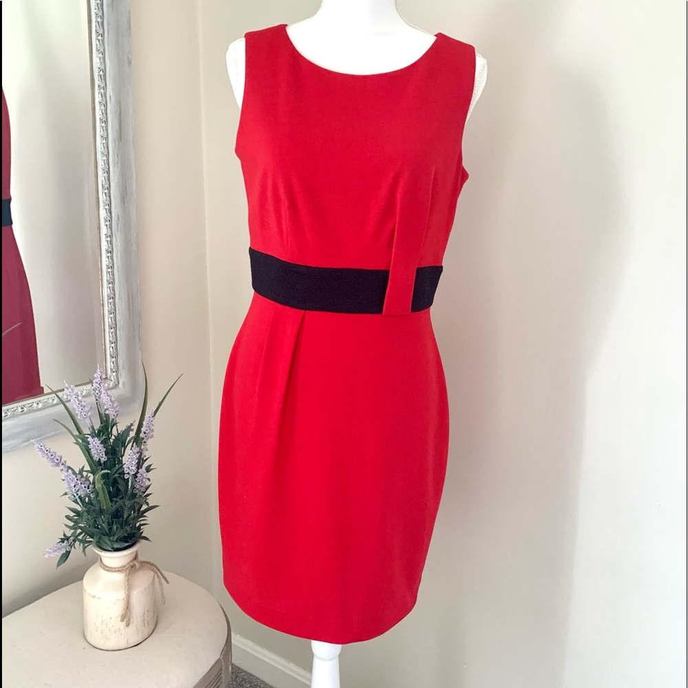 Calvin Klein cherry red dress size 6. Great condition without any flaws.